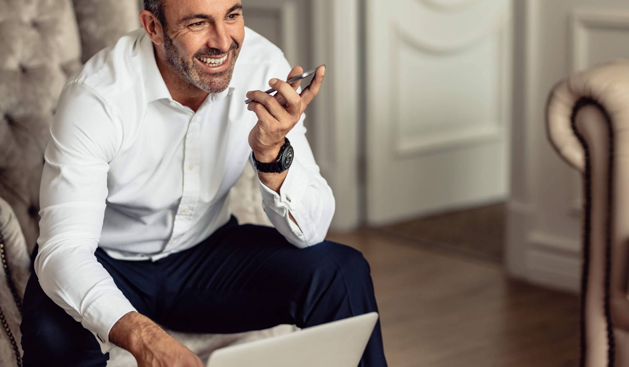 A man using his phone