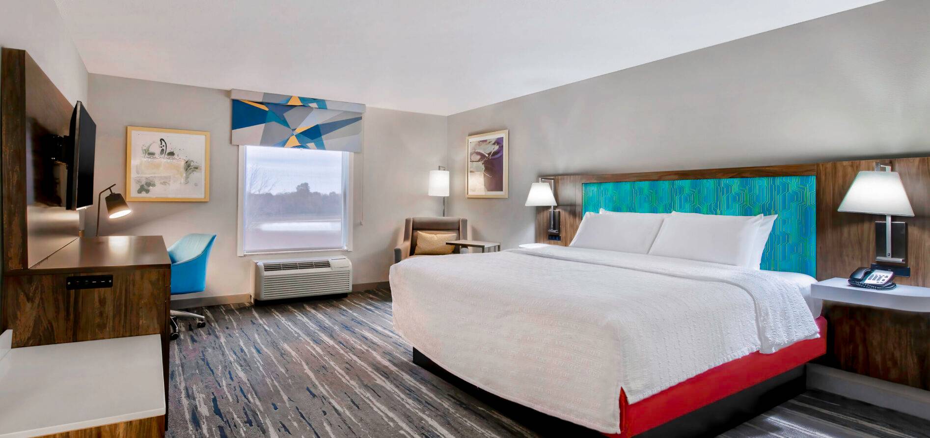 A king suite at Hampton Inn