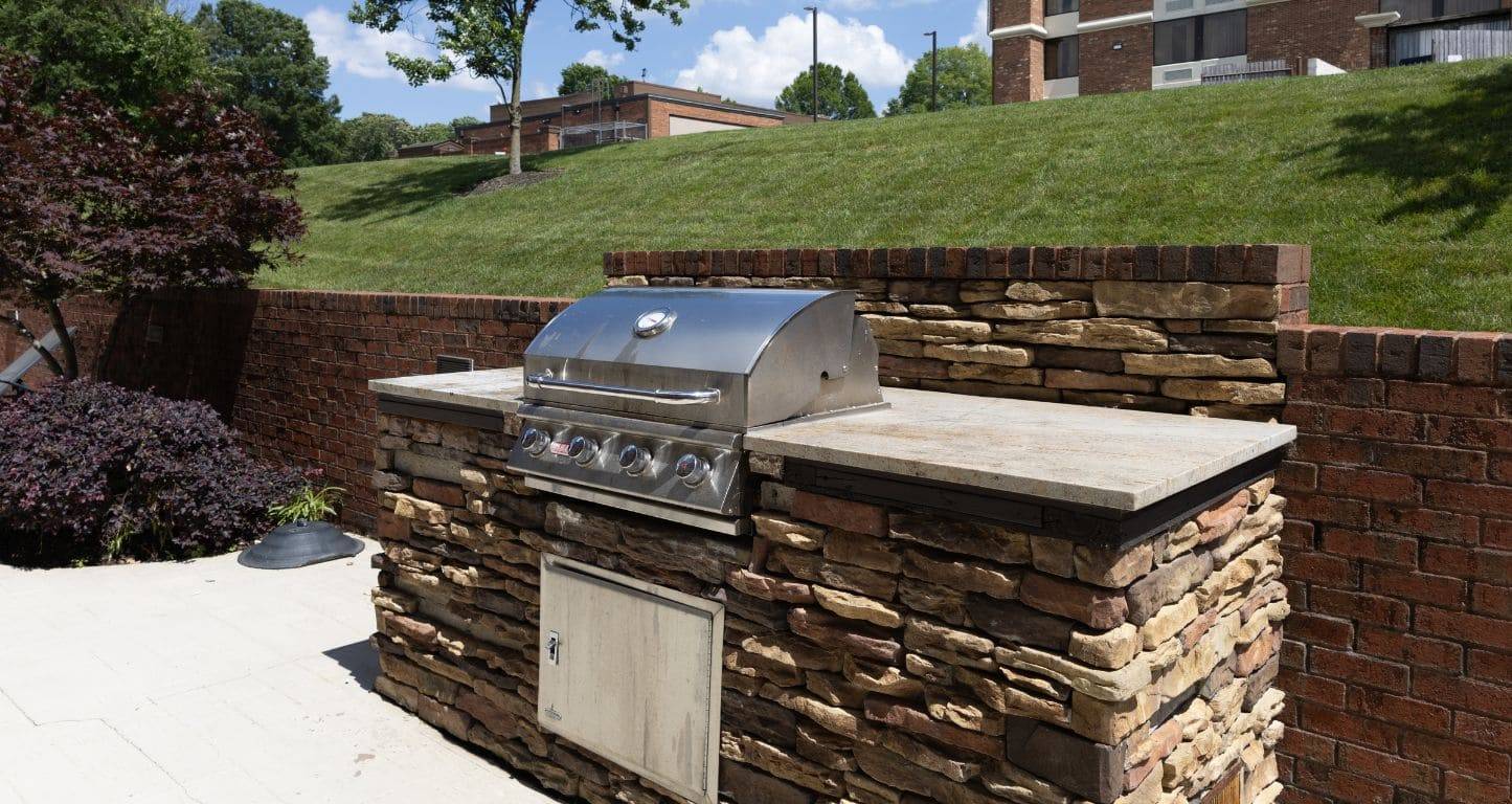 A grill on the patio of Fairfield Inn & Suites Charlotte Matthews