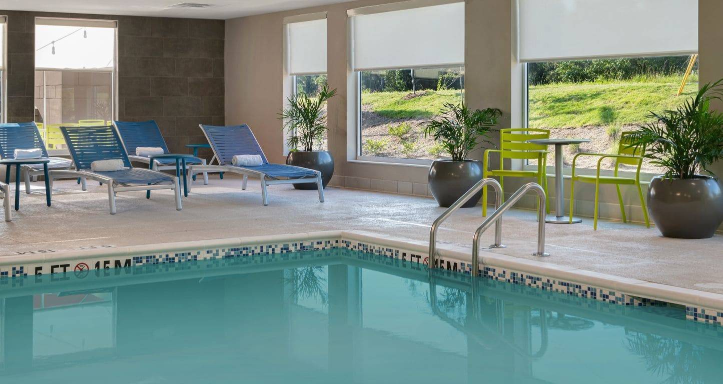 Indoor pool at Patio at Home2 Suites Fayetteville North