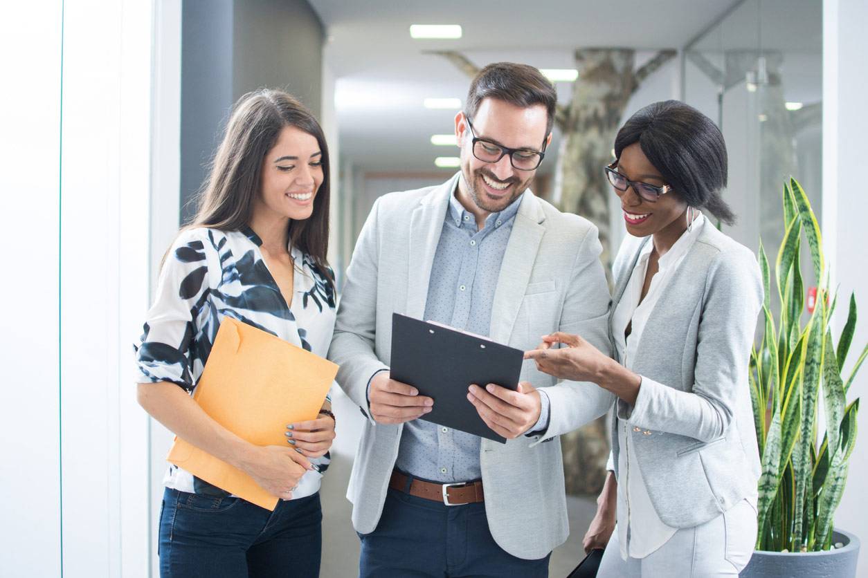 Three business professionals