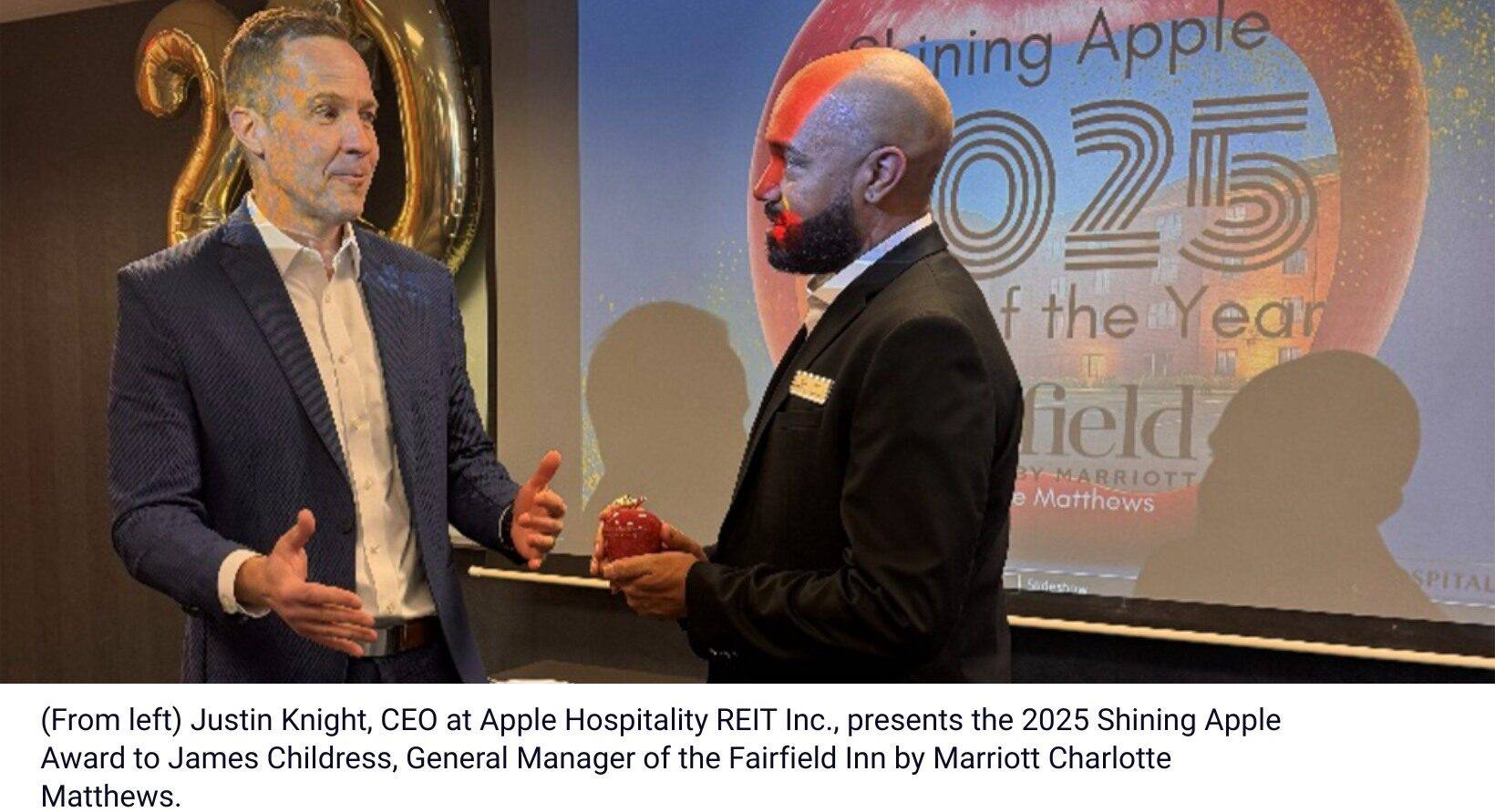 Justin Knight presents James Childress the 2025 Shining Apple Award