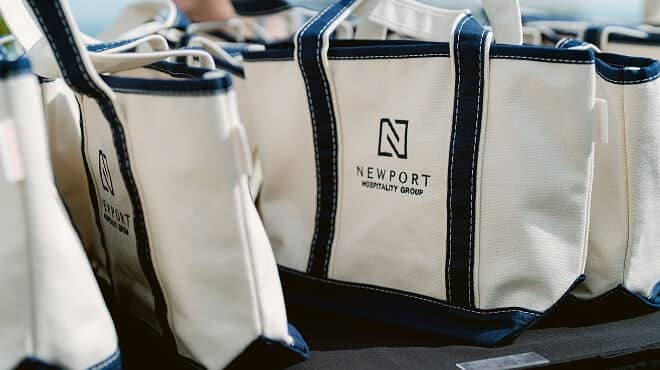 A close up view of an NHG 2026 leadership retreat bag