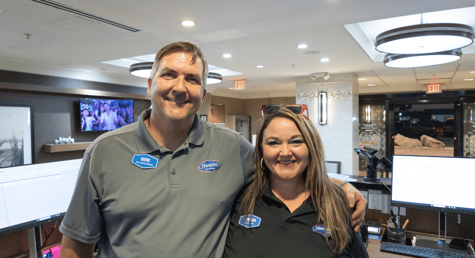 Peer Perspective Front Desk Duo Hampton Inn Jacksonville Beach Oceanfront