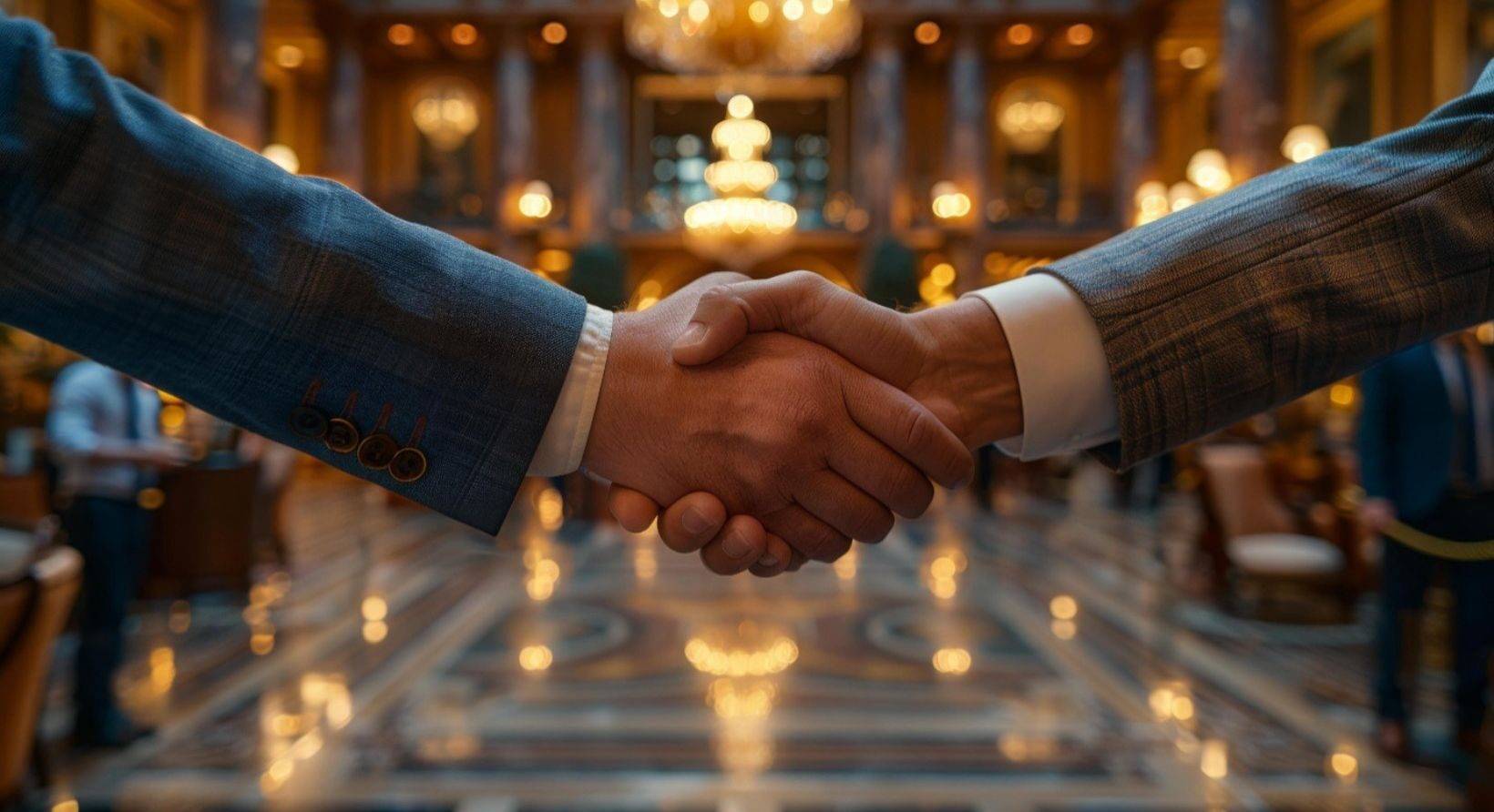 Two business men shaking hands