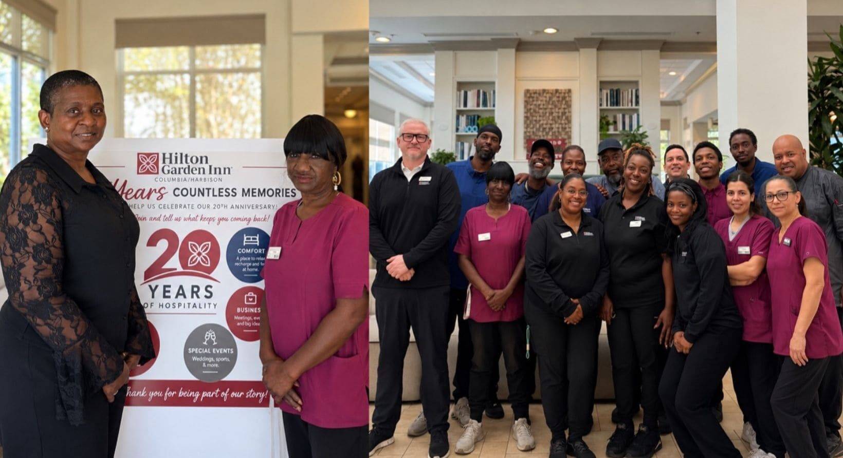 A photo collage of the Hilton Garden Inn Columbia/Harbison team