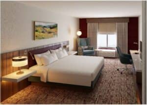 A king guest room at Hilton Garden Inn Frederick