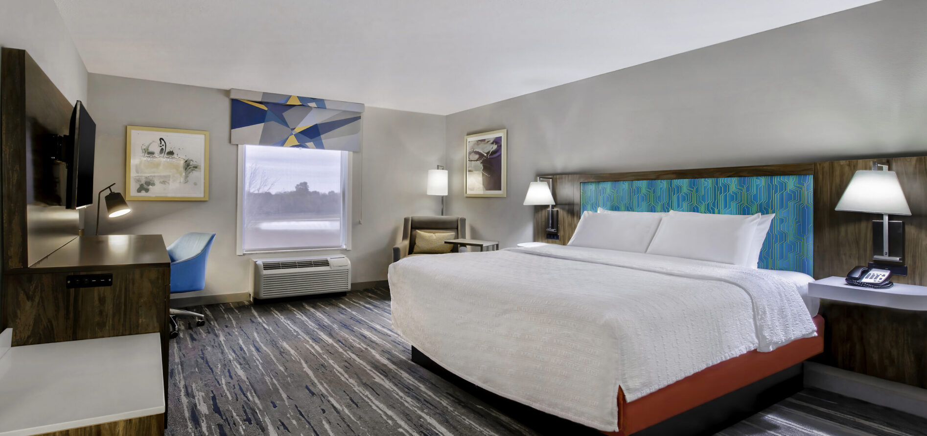 A king suite at Hampton Inn