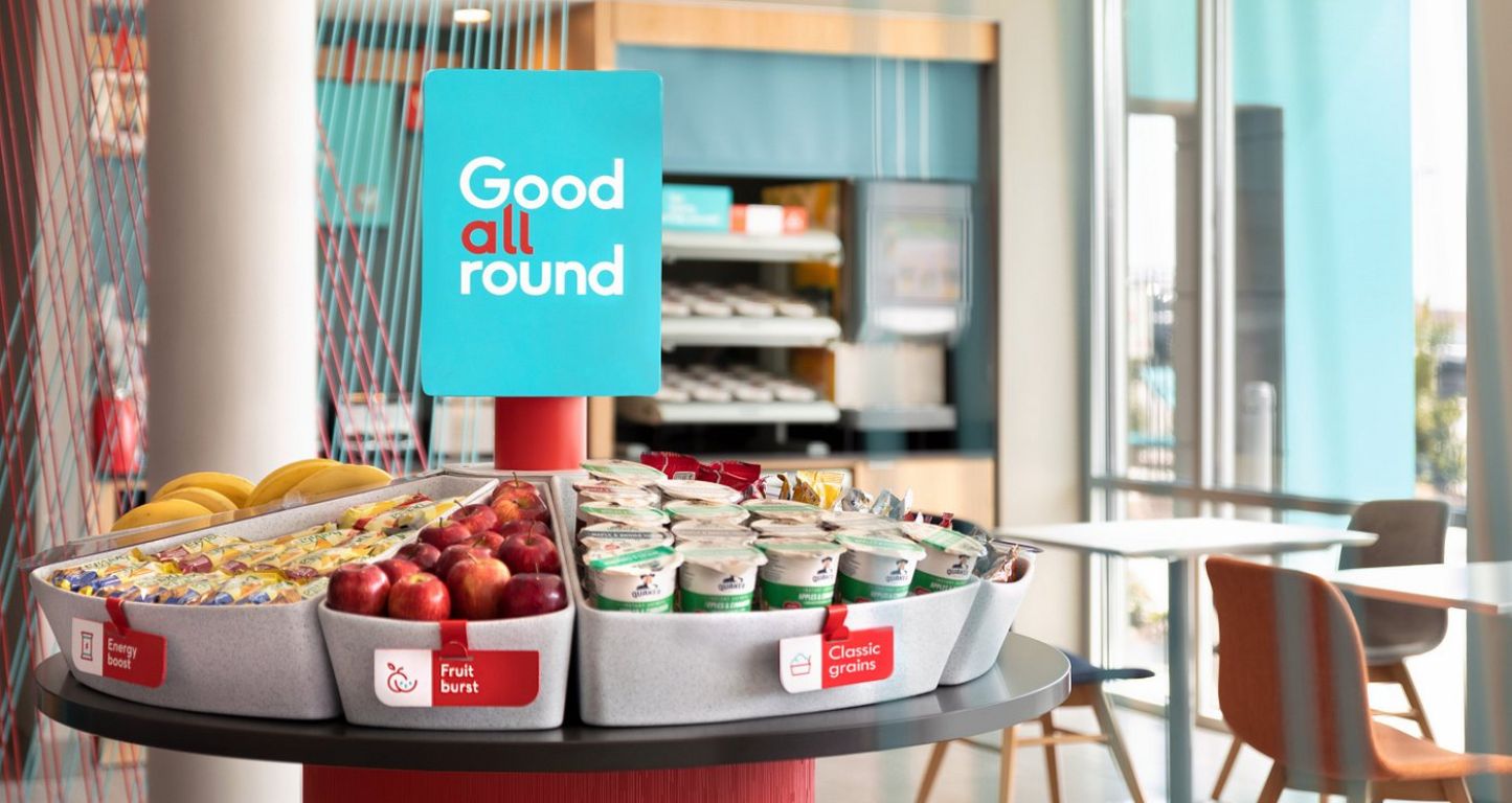 A breakfast display at the Avid hotel