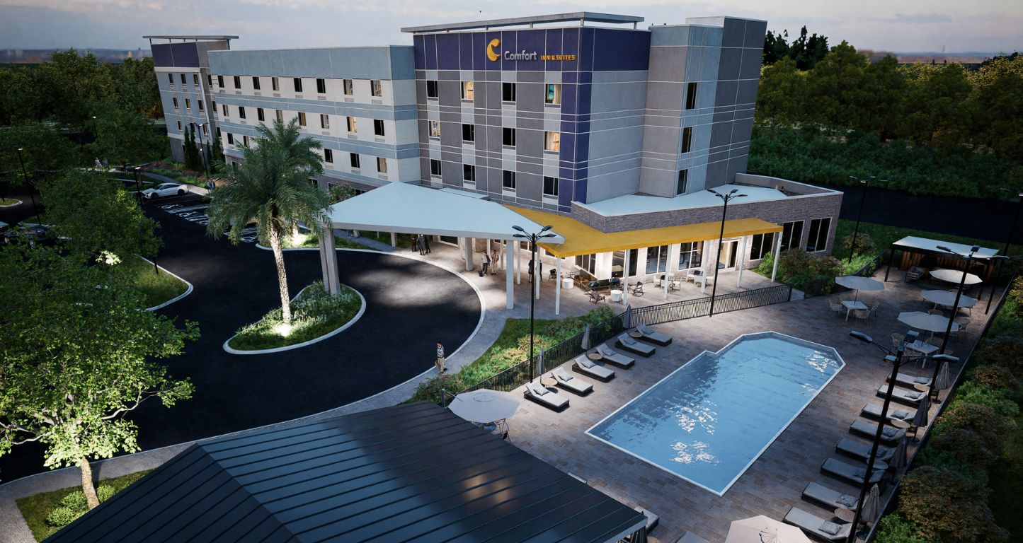 Rending of a hotel pool in Orlando, FL