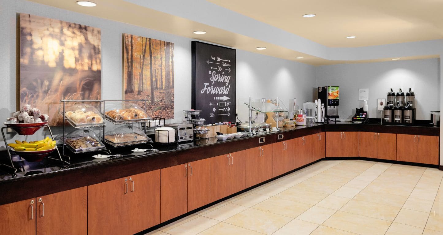 The breakfast bar at Fairfield Inn & Suites Charlotte Matthews