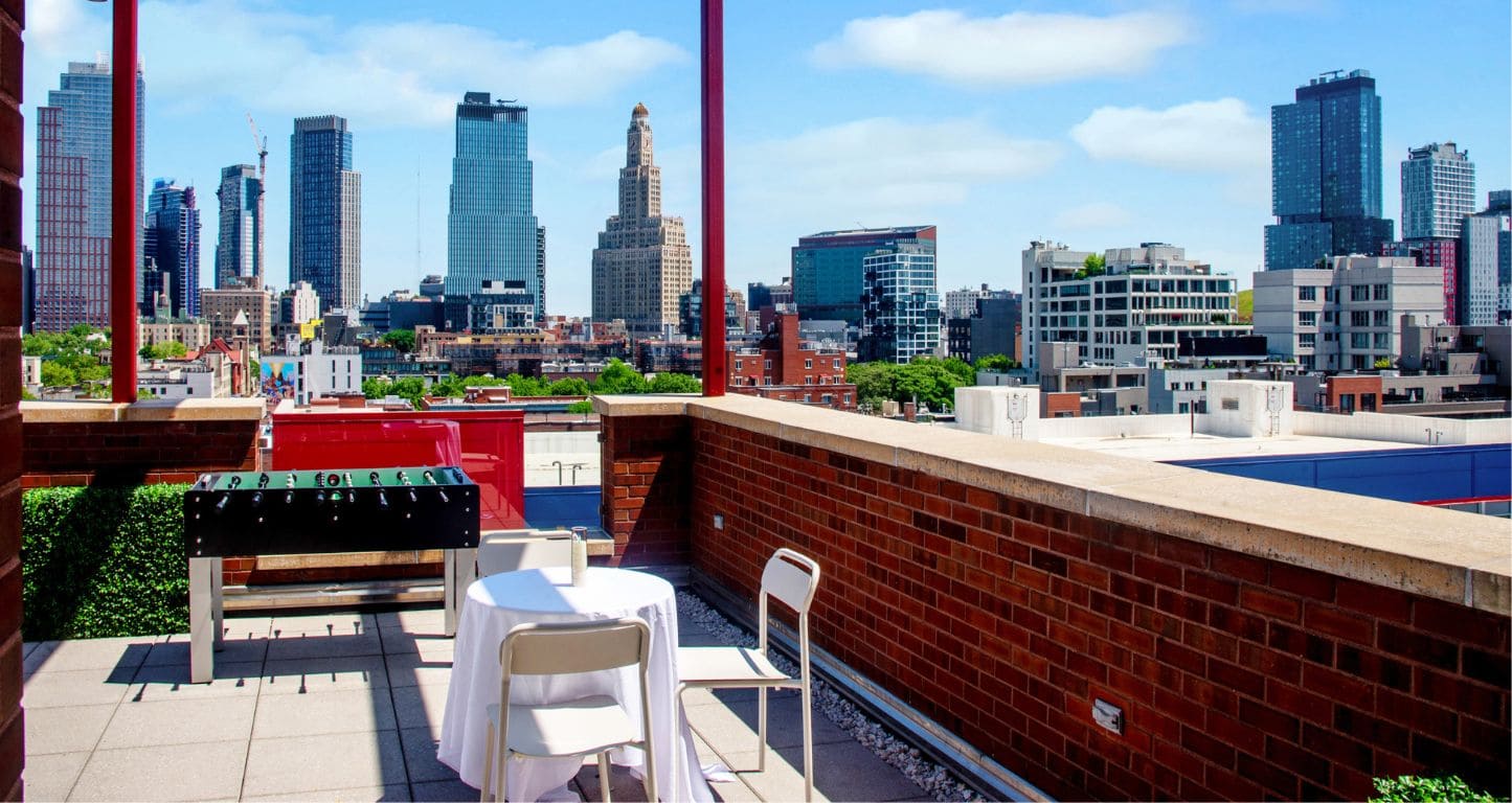 Rooftop patio at Fairfield Inn & Suites New York Brooklyn