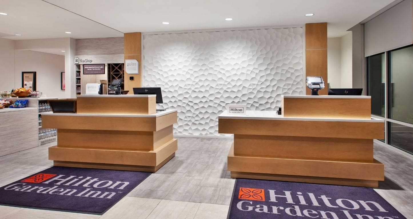 The front desk at Hilton Garden Inn Columbus Easton